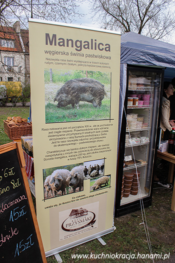 Stoisko z wyrobami z węgierskiej świnki, Targ Śniadaniowy - 27 kwietnia, Warszawa, Hanami®