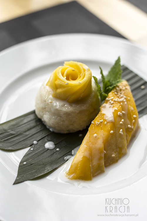 Kleisty ryż z mlekiem kokosowym i mango, Restauracja Basil & LIme